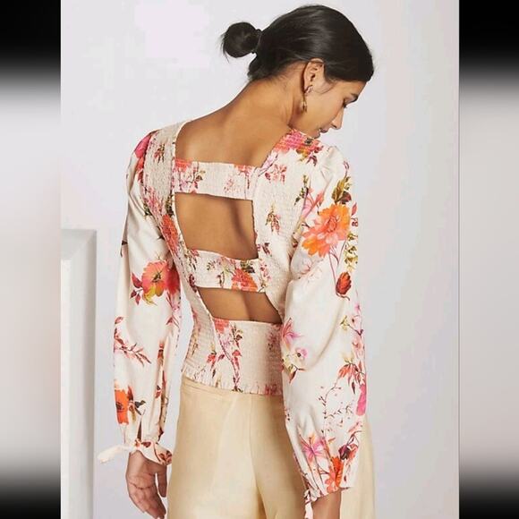 NEW Maeve Floral Blouse in Pink and Cream - Picture 2 of 6